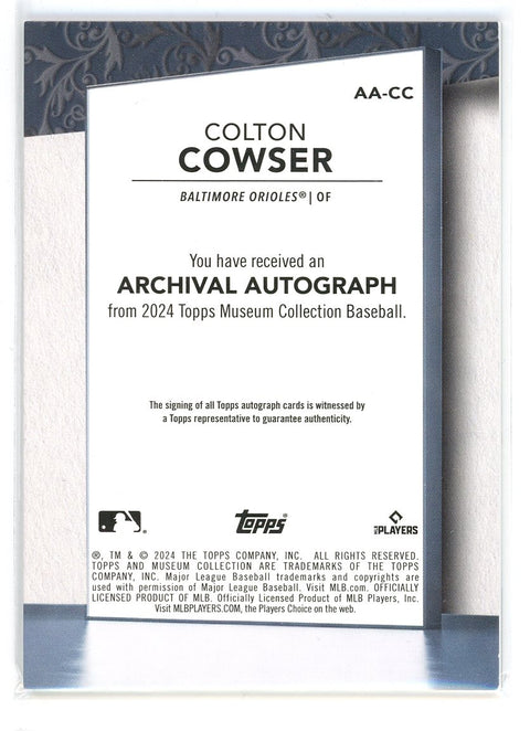 2024 Topps #AA-CC Colton Cowser Archival Autograph red /10