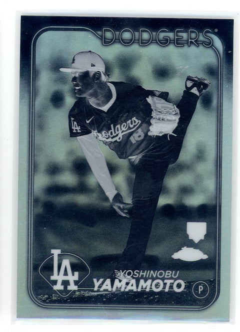2024 Topps Chrome #18 Yoshinobu Yamamoto Negative Refractor
