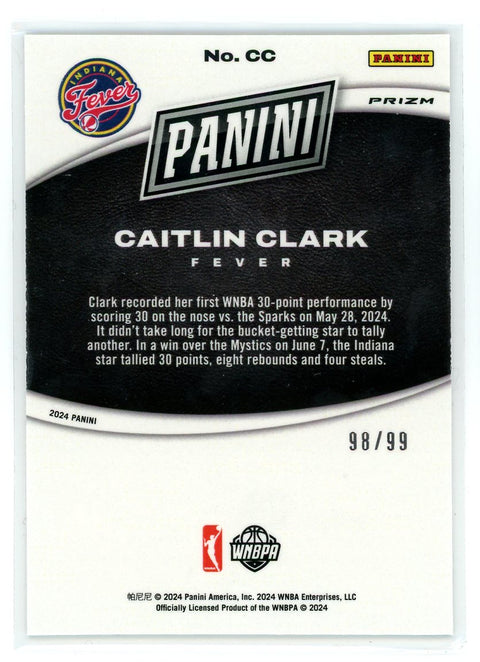 2024 Panini Prizm #CC Caitlin Clark Splash of Color Silevr /99