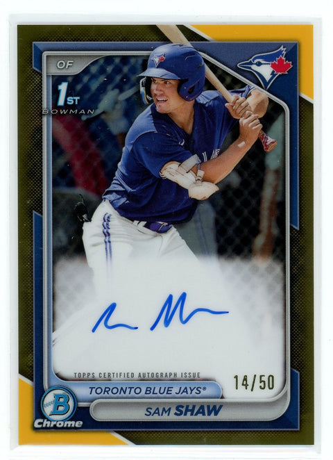 2024 Bowman #CPA-SS Sam Shaw Chrome Prospects Autographs Refractors /50