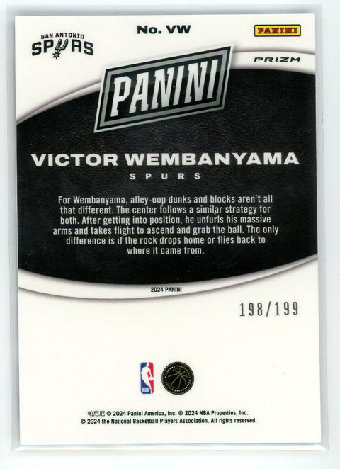 2024 Panini Prizm #VW Vctor Wembanyama Black Friday Silver Foil /199