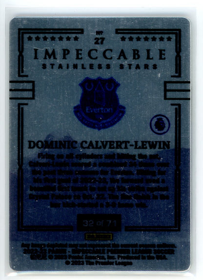2022-23 Panini Impeccable #27 Dominic Calvert-Lewin Stainless Star /71