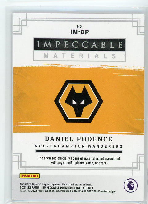 2021-22 Panini Impeccable Materials #IM-DP Daniel Podence Ruby /20