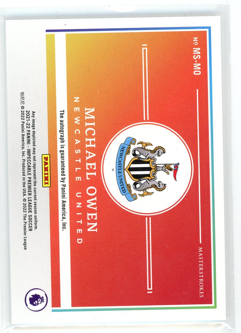 2021-22 Panini Impeccable #MS-MO Michael Owen Masterstroke Auto /35