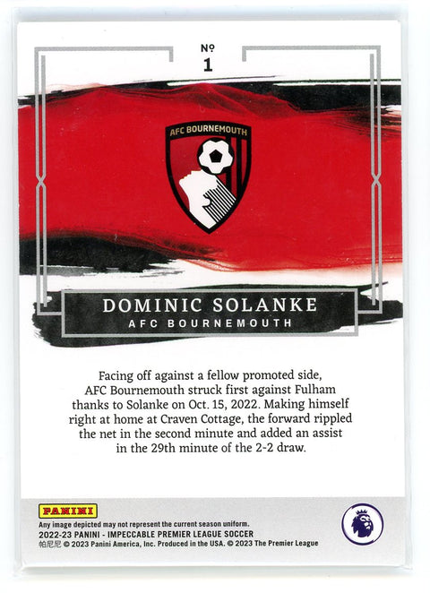 2022-23 Panini Impeccable #1 Dominic Solanke Blue /25