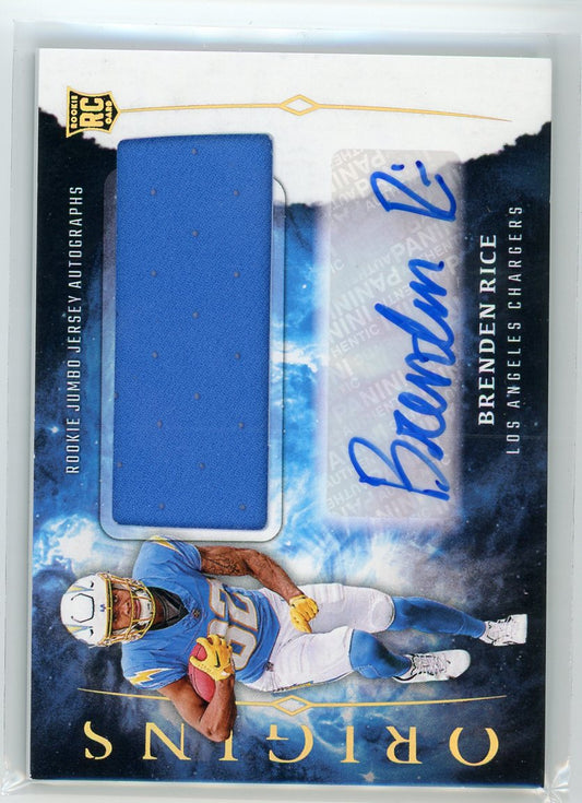 2024 Panini Origins #RJA-BRI Brenden Rice Rookie Jumbo Jersey Autographs