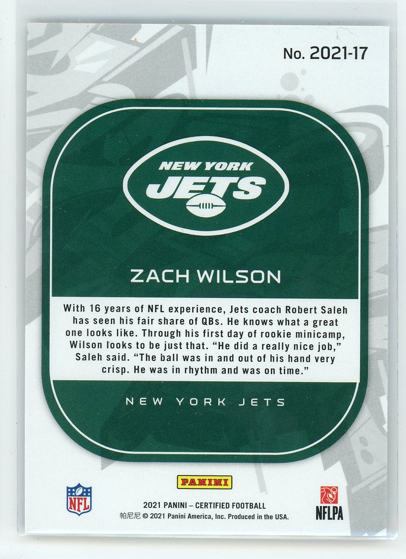 2021 Panini Certified #2021-17 Zach Wilson