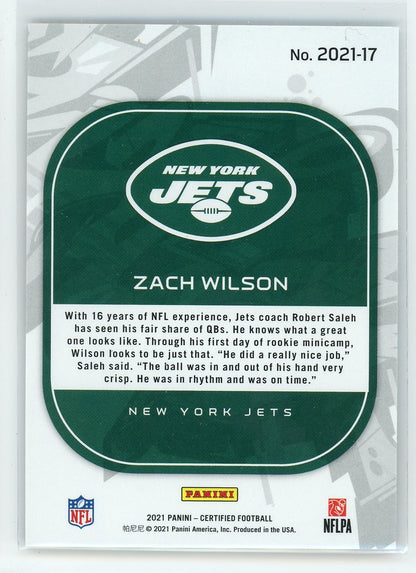 2021 Panini Certified #2021-17 Zach Wilson