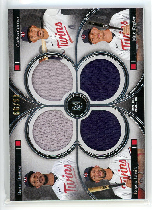 2024 Topps Museum #FPQR-BCLK Byron Buxton... Primary Pieces Quad Relics