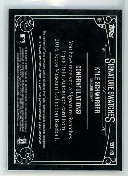 2016 Topps Museum #SST-KS Kyle Schwarber Signature Swatches Patch Auto /150