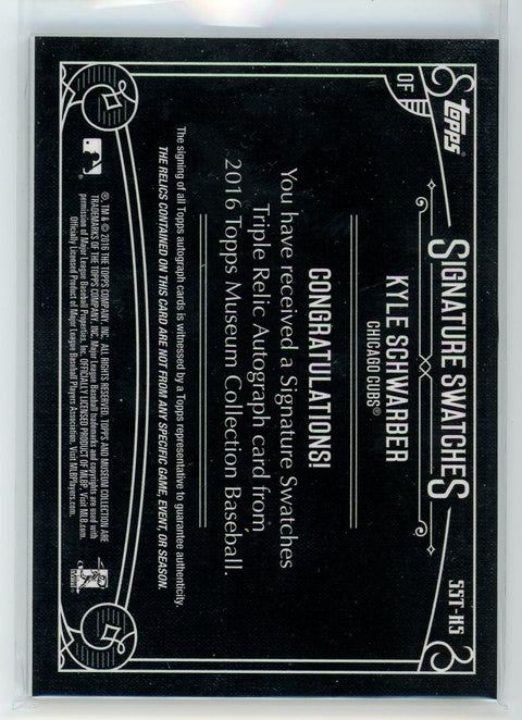 2016 Topps Museum #SST-KS Kyle Schwarber Signature Swatches Patch Auto /150