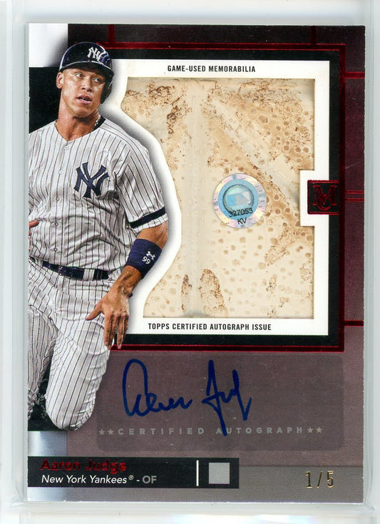 2024 Topps Museum #MLBBAR-AJ Aaron Judge Base Autograph Relic Ruby /5