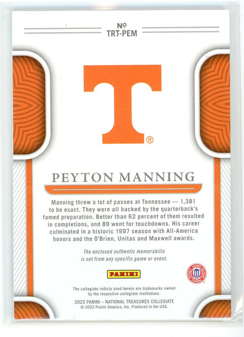 2023 Panini National Tresures #TRT-PEM Peyton Manning Tremendous Treasures /25