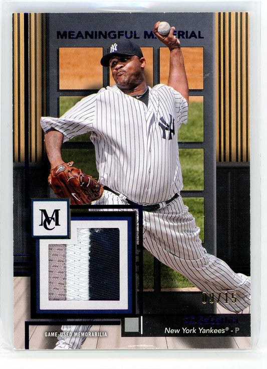 2024 Topps Museum #MMR-CSA CC Sabathia Meaningful Material Relic Purple /15
