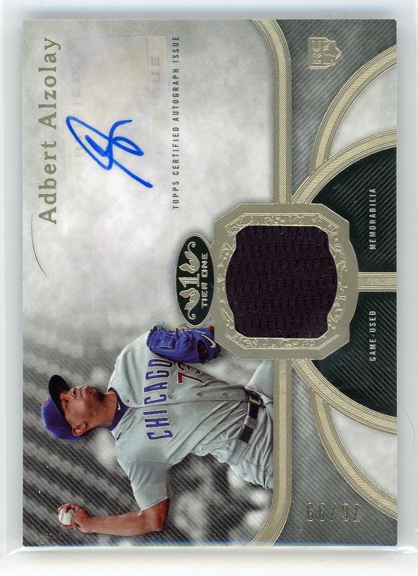 2020 Topps Tier One Relic #TIAR-AA Adbert Alzolay Patch Auto /99