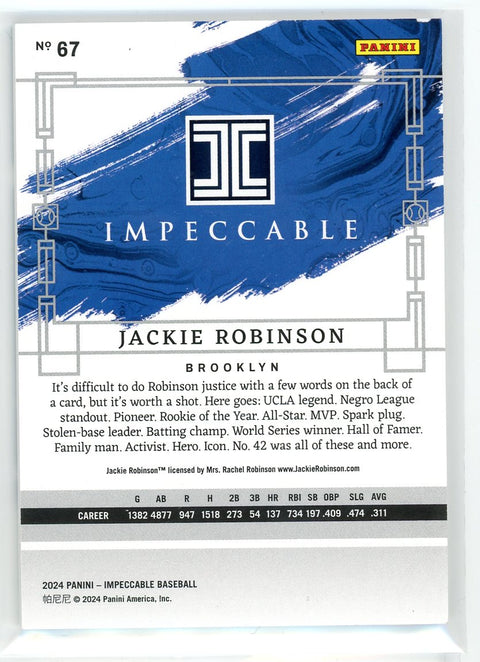 2024 Panini Impeccable #67 Jackie Robinson /60