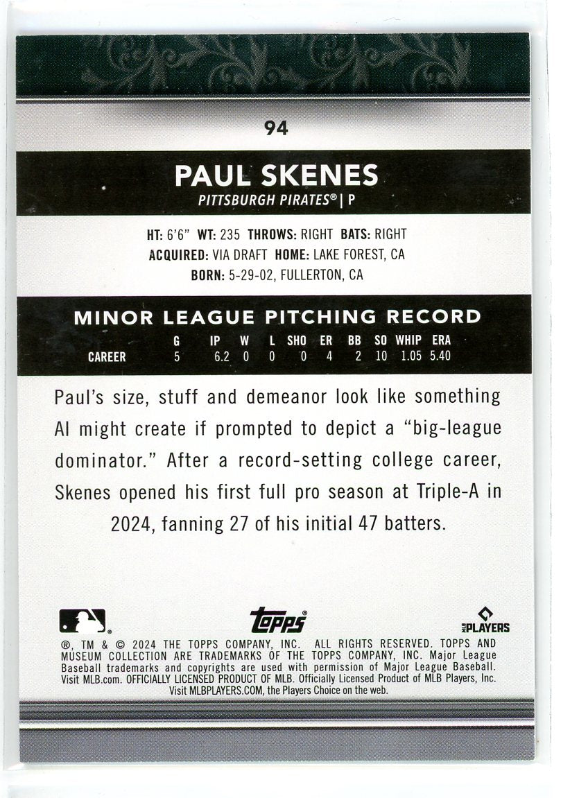 2024 Topps Museum Collection #94 Paul Skenes
