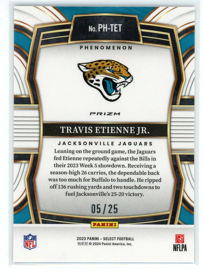 2023 Panini Select #PH-TET Travis Etienne Jr. Phenomenon Tie Dye Prizm /25