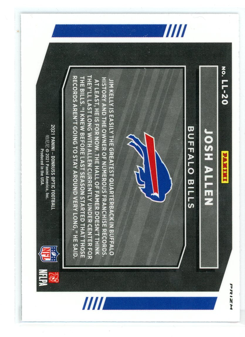 2021 Donruss Optic #LL-20 Josh Allen Legendary Logos Prizm