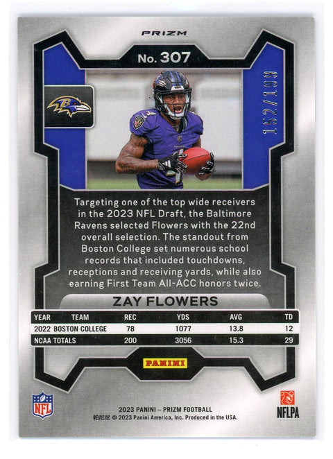 2023 Panini Panini #307 Zay Flower Blue Wave /199