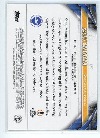 2024 Topps Chrome #169 Kaoru Mitoma Saphire Orange Ice /25