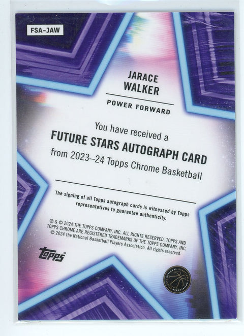 2024 Topps Chrome #FS-JAW Jarace Walker Future Stars Auto /25