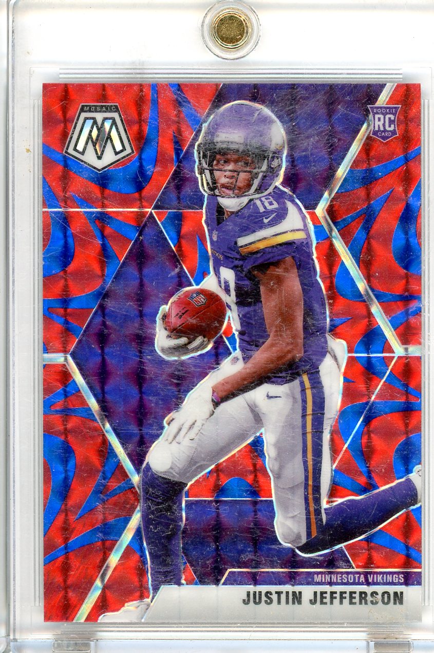 2020 Panini Mosaic #209 Justin Jefferson Reactive Blue