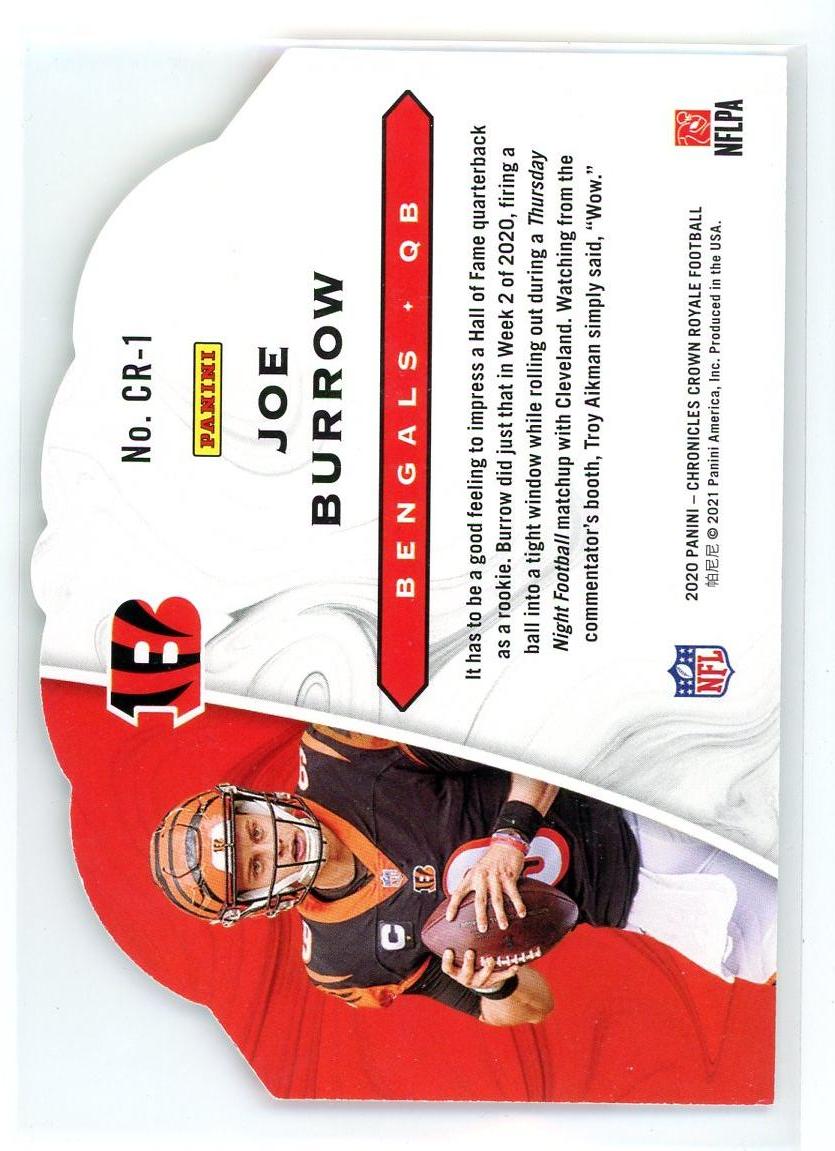 2020 Panini Chronicles #CR-1 Joe Burrow Crown Royale