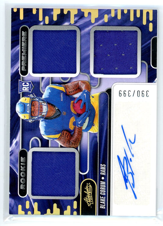 2024 Panini Absolute #RPM-BCM Blake Gorum Rookie Premier Patch Auto /399