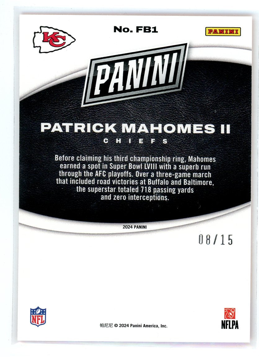 2024 Panini Black Friday #FB1 Patrick Mahomes Orange /15
