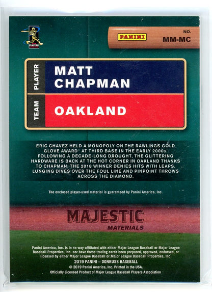 2019 Donruss #MM-MC Matt Chapman Majestic Materials /10