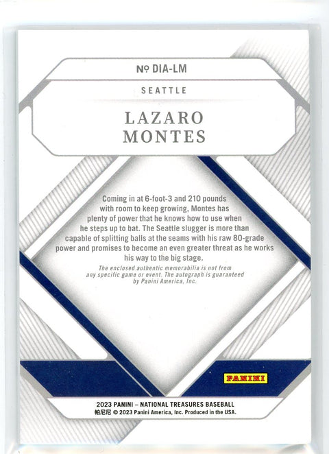 2023 Panini National Treasures #DIA-LM Lazaro Montes Diamond Autographs /10