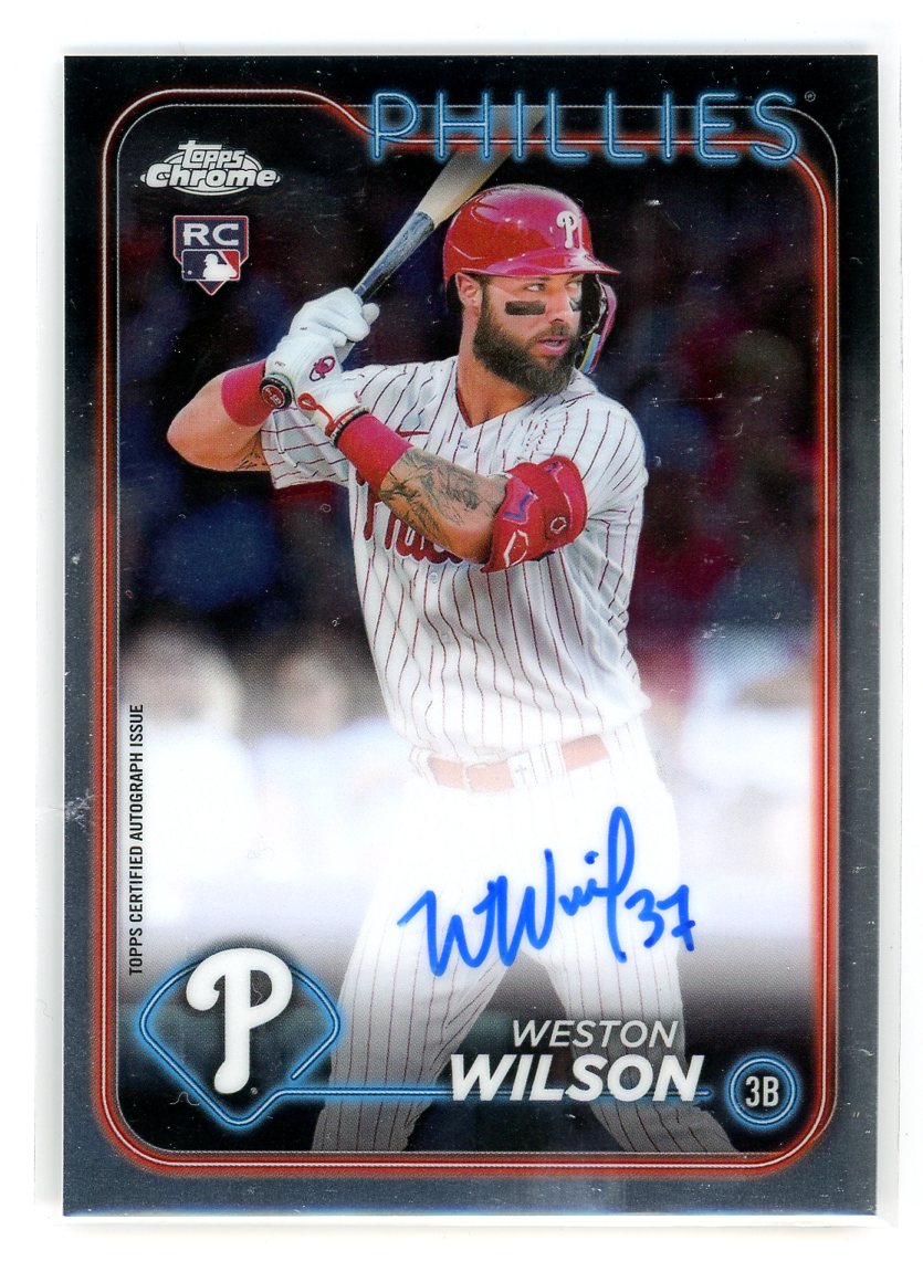 2024 Topps Chrome #RA-WWI Weston Wilson Rookie Autographs Refractor /499