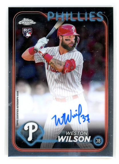 2024 Topps Chrome #RA-WWI Weston Wilson Rookie Autographs Refractor /499