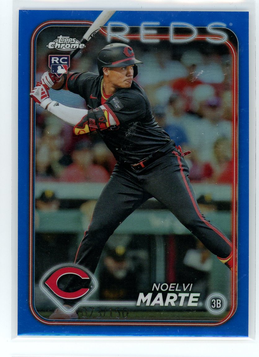 2024 Topps Chrome #177 Noelvi Marte Blue Refractors #/150