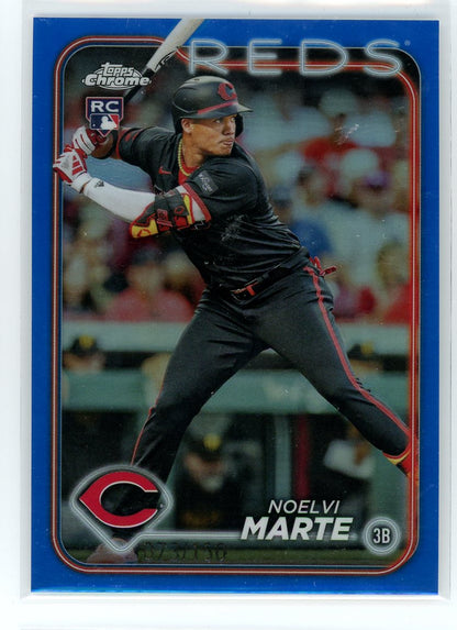 2024 Topps Chrome #177 Noelvi Marte Blue Refractors #/150