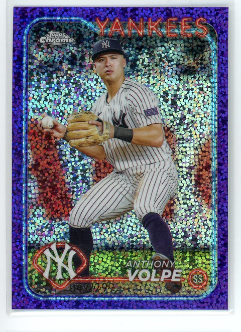 2024 Topps Chrome #236 Anthony Volpe Purple Speckle Refractor /299