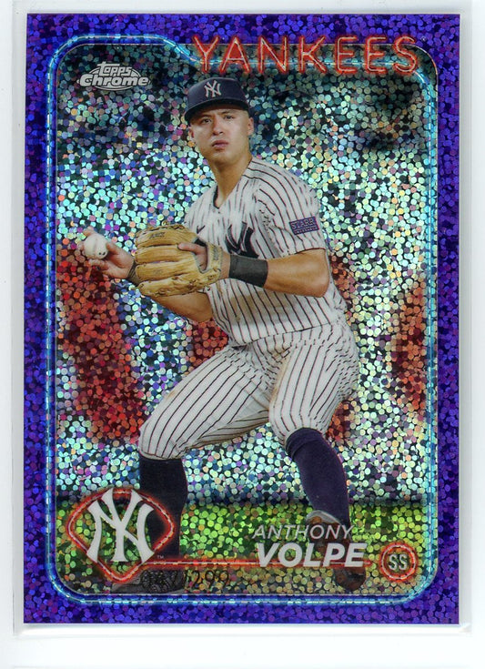2024 Topps Chrome #236 Anthony Volpe Purple Speckle Refractor /299