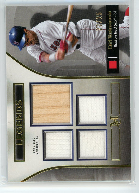 2024 Topps Museum #SPPQR-CY Carl Yaster Quad Relic Legend /25