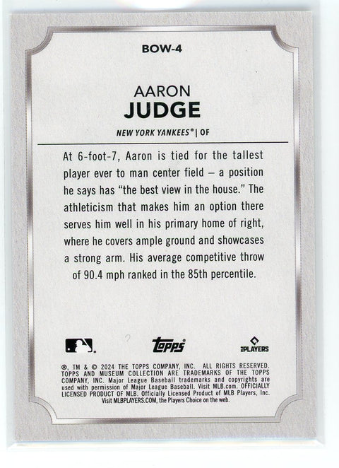 2024 Topps Museum #BOW-4 Aaron Judge