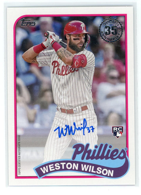 2024 Topps Update #89B-WWI Weston Wilson 1989 35th Anniversary Auto
