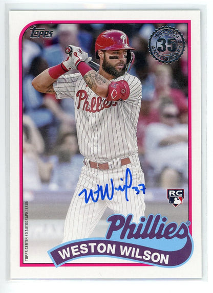 2024 Topps Update #89B-WWI Weston Wilson 1989 35th Anniversary Auto