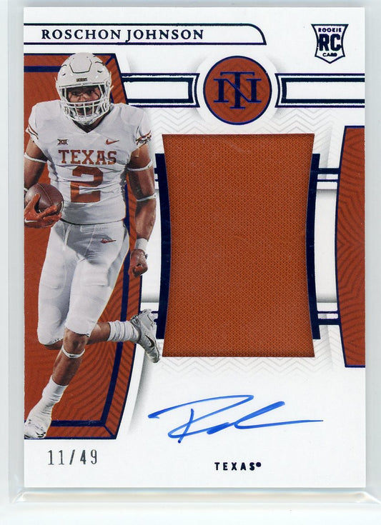 2023 Panini National Treasures #CMS-ROJ Roschon Johnson Patch Auto /49