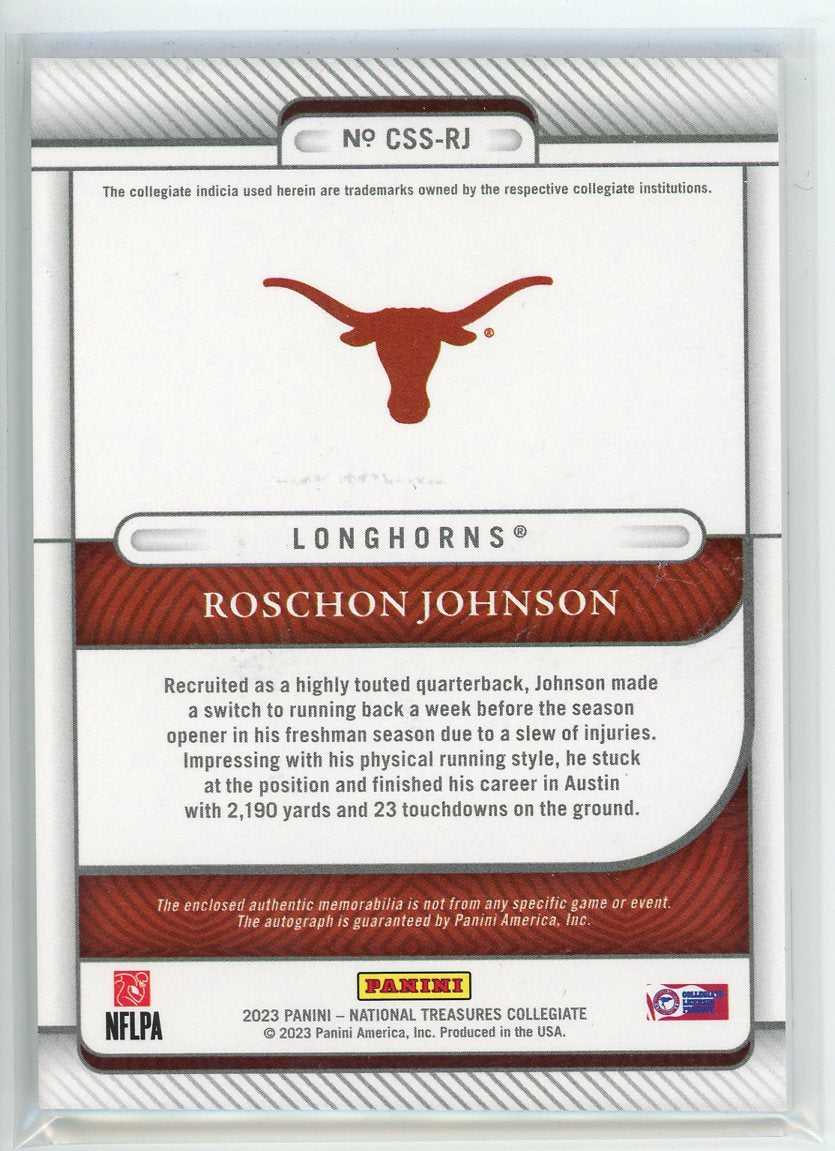 2023 Panini National Treasures #CSS-RJ Roschon Johnson Patch Auto /39