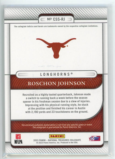 2023 Panini National Treasures #CSS-RJ Roschon Johnson Patch Auto /39