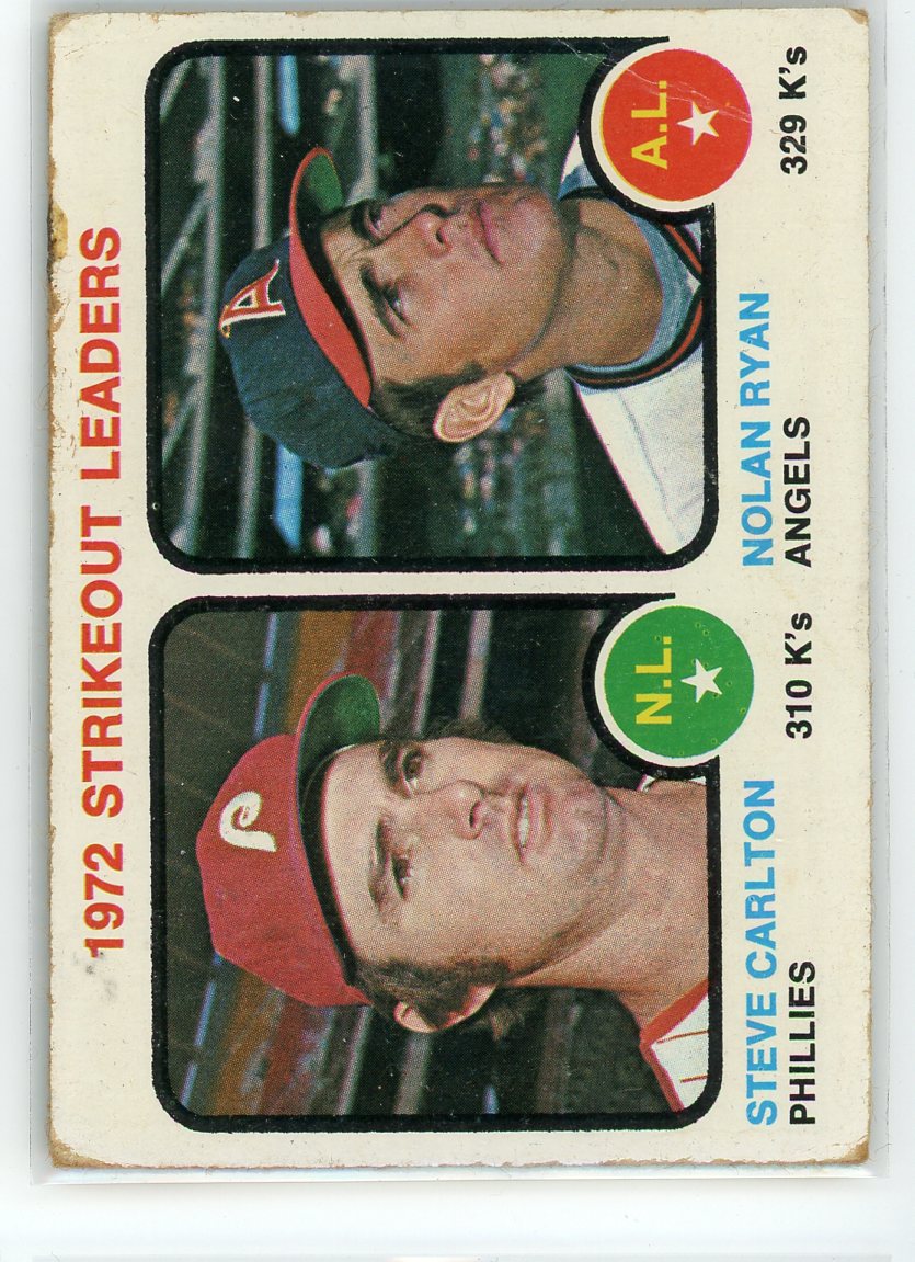 1973 Topps #67 1972 Strikeout Leaders (Steve Carlton / Nolan Ryan)