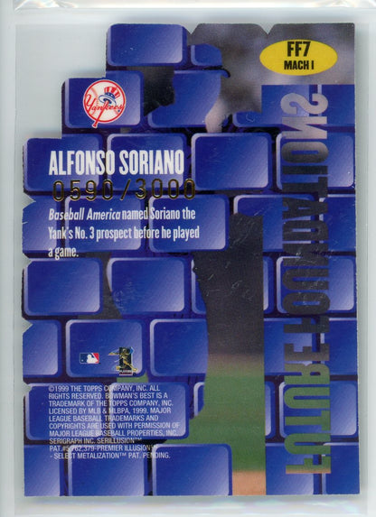 1999 Bowman's Best #FF7 Alfonso Soriano #FF7 Future Foundations Mach I /3000