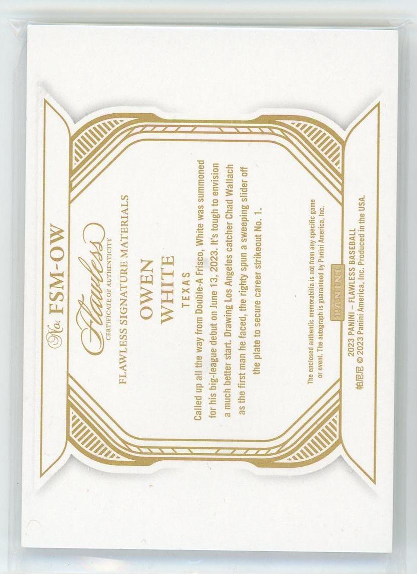 2023 Panini Flawless #FSM-WHITE Owen White /10
