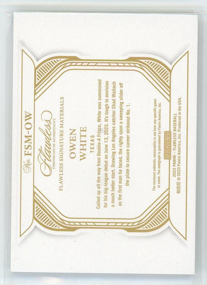 2023 Panini Flawless #FSM-WHITE Owen White /10