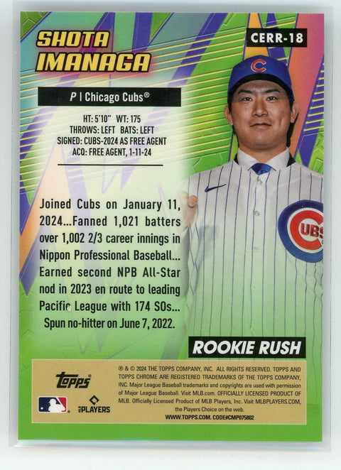 2024 Topps Chrome #CERR-18 Shota Imanaga Chrome All-Etch Rookie Rush